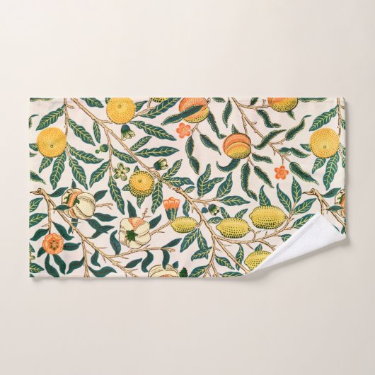William Morris Fruit Pomegranate White Ornament Bad Handdoek (Handdoek)