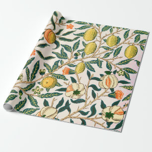 William Morris Fruit Pomegranate White Ornament Cadeaupapier