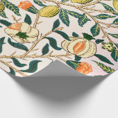 William Morris Fruit Pomegranate White Ornament Cadeaupapier (Hoek)