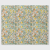 William Morris Fruit Pomegranate White Ornament Cadeaupapier (Vlak)