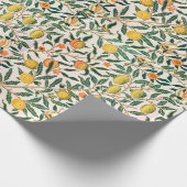William Morris Fruit Pomegranate White Ornament Cadeaupapier (Hoek)