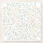 William Morris Fruit Pomegranate White Ornament Glazen Onderzetter (Achterkant)
