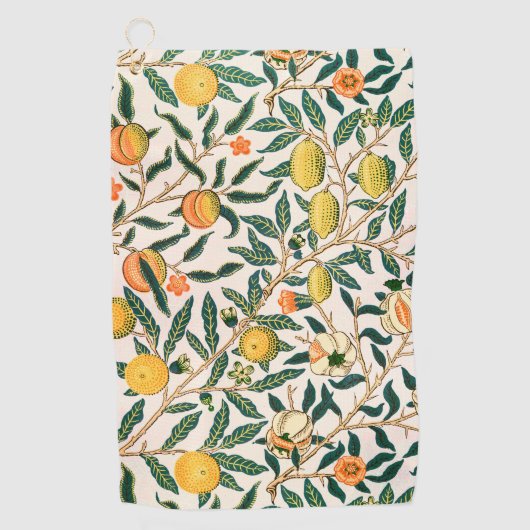 William Morris Fruit Pomegranate White Ornament Golfhanddoek (Voorkant)