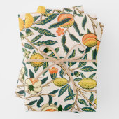 William Morris Fruit Pomegranate White Ornament Inpakpapier Vel (In situ)