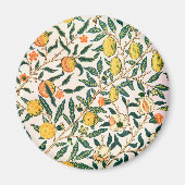 William Morris Fruit Pomegranate White Ornament Magneet (Voorkant)