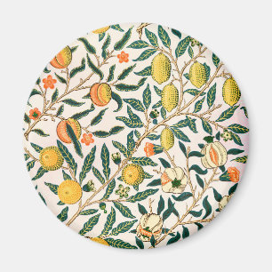 William Morris Fruit Pomegranate White Ornament Magneet