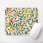 William Morris Fruit Pomegranate White Ornament Muismat (Met muis)