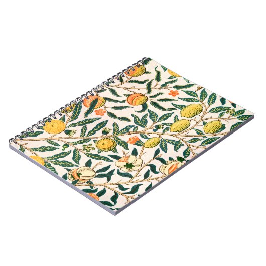 William Morris Fruit Pomegranate White Ornament Notitieboek (Linkerzijde)