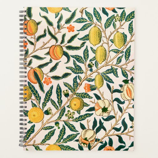William Morris Fruit Pomegranate White Ornament Planner (Voorkant)