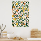 William Morris Fruit Pomegranate White Ornament Poster (Keuken)