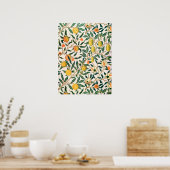 William Morris Fruit Pomegranate White Ornament Poster (Keuken)