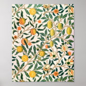 William Morris Fruit Pomegranate White Ornament Poster (Voorkant)