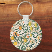 William Morris Fruit Pomegranate White Ornament Sleutelhanger (Voorkant)