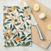 William Morris Fruit Pomegranate White Ornament Theedoek (Quarter Fold)