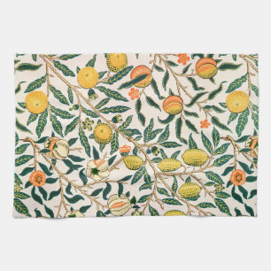 William Morris Fruit Pomegranate White Ornament Theedoek