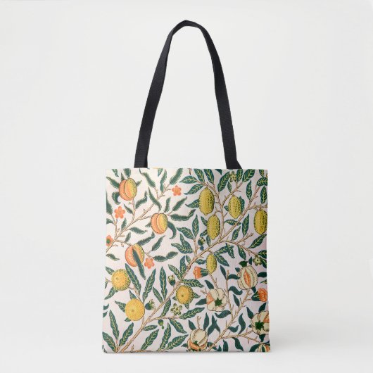 William Morris Fruit Pomegranate White Ornament Tote Bag (Voorkant)