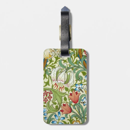William Morris Garden Lily Wallpaper Bagagelabel (Achterkant verticaal)