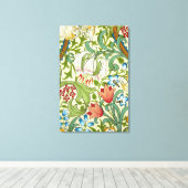 William Morris Garden Lily Wallpaper Fine Art Canvas Afdruk (Insitu (Houten vloer))