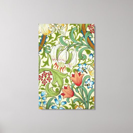 William Morris Garden Lily Wallpaper Fine Art Canvas Afdruk (Voorkant)