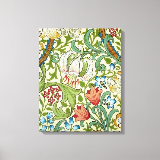 William Morris Garden Lily Wallpaper Fine Art Canvas Afdruk (Voorkant)