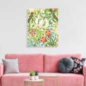 William Morris Garden Lily Wallpaper Fine Art Canvas Afdruk (Insitu (Woonkamer))