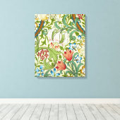 William Morris Garden Lily Wallpaper Fine Art Canvas Afdruk (Insitu (Houten vloer))