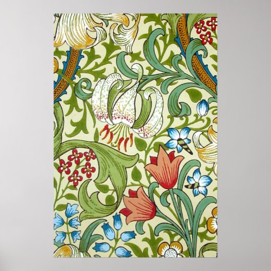 William Morris Garden Lily Wallpaper Fine Art Poster (Voorkant)