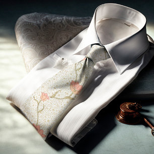 William Morris Garden Tulip Floral Pattern Stropdas