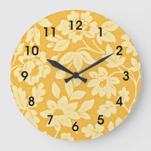 William Morris Geel Bloem Patroon Grote Klok