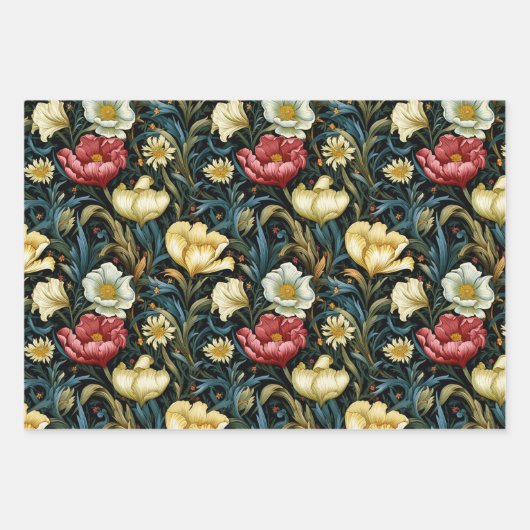 William Morris geïnspireerd 3 Inpakpapier Vel (Voorkant)