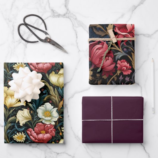 William Morris geïnspireerd 3 Inpakpapier Vel (Voorkant)