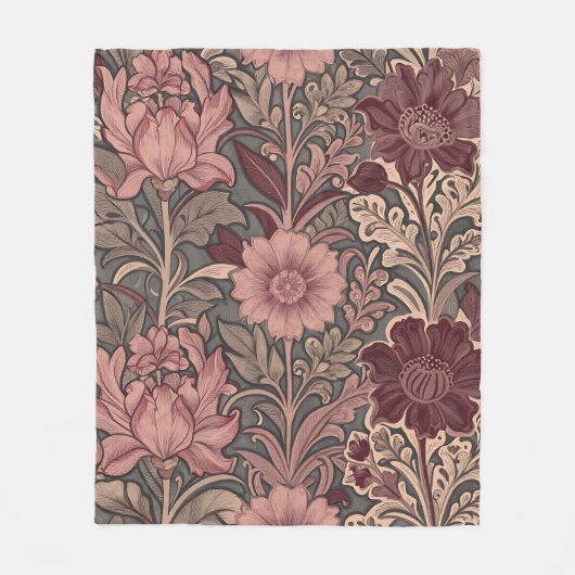 William Morris geïnspireerd bloempatroon Fleece Deken (Voorkant)
