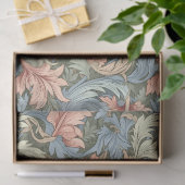 William Morris geïnspireerd blush pastel blauwe sa Tissuepapier (Geschenk)