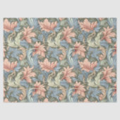 William Morris geïnspireerd blush pastel blauwe sa Tissuepapier (Voorkant)