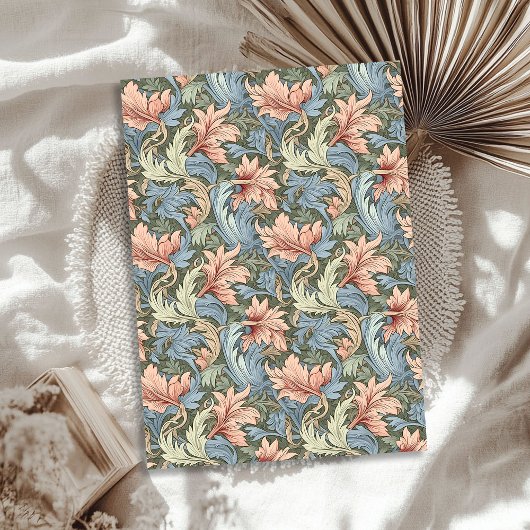 William Morris geïnspireerd blush pastel blauwe sa Tissuepapier