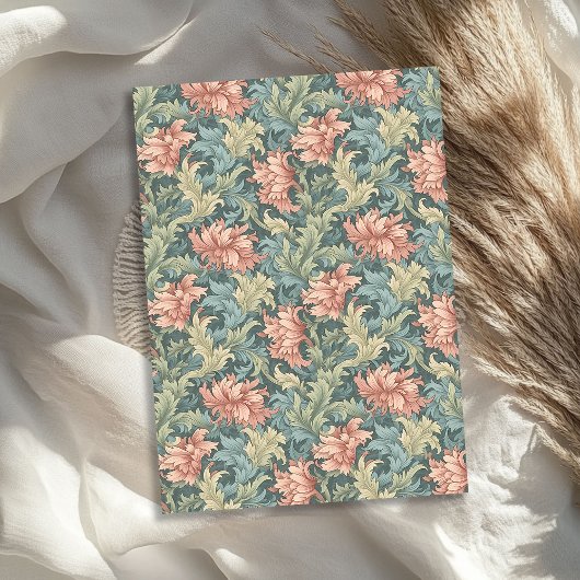 William Morris geïnspireerd blush salie pastel gro Tissuepapier