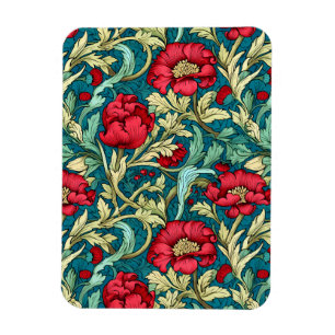William Morris geïnspireerd door Red Flowers Patte Magneet