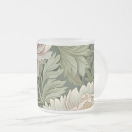 William Morris Geïnspireerd Floral Frosted Glass M Matglas Koffiemok