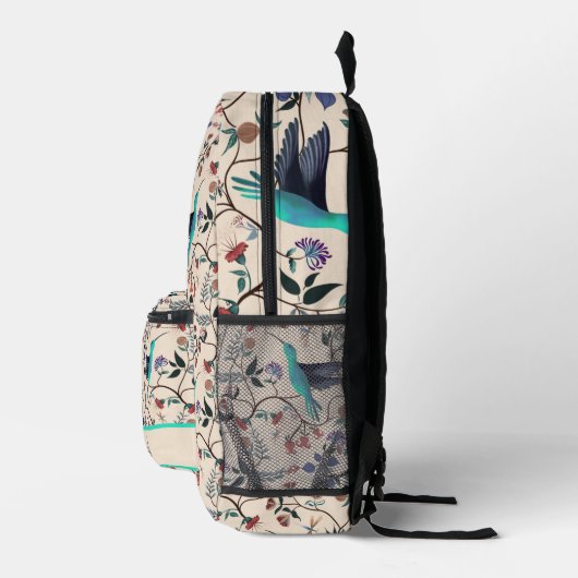 William Morris Geïnspireerd Hummingbirds Botanical Bedrukte Rugzak (Rechts)