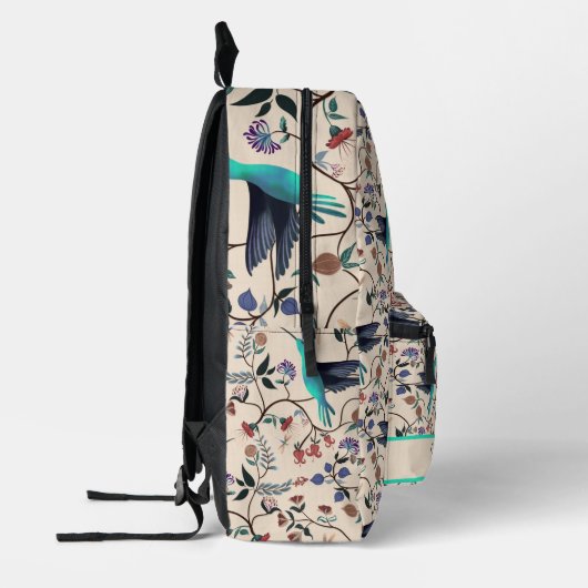 William Morris Geïnspireerd Hummingbirds Botanical Bedrukte Rugzak (Links)