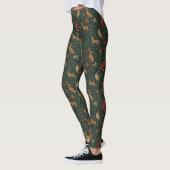 William Morris Geïnspireerd Kerst Botanisch Dier Leggings (Links)