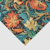 William Morris geïnspireerd koper pastel blauw gee Tissuepapier (Detail)