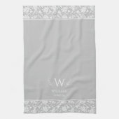 William Morris Geïnspireerd Lichtgrijs Bloemen Cus Theedoek (Verticaal)