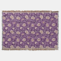 William Morris geïnspireerd Paarse bloemmotief