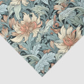 William Morris geïnspireerd pastel blauw ivoor per Tissuepapier (Detail)