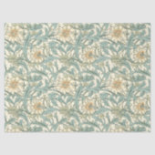 William Morris geïnspireerd pastel groene crème iv Tissuepapier (Voorkant)