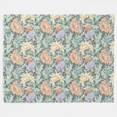 William Morris Geïnspireerd pastel groene perzik i Fleece Deken (Voorkant (Horizontaal))