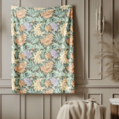 William Morris Geïnspireerd pastel groene perzik i Fleece Deken