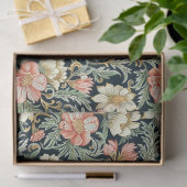William Morris geïnspireerd perzik crème bloemen s Tissuepapier (Geschenk)