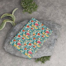 William Morris geïnspireerd roze geel koperblauw